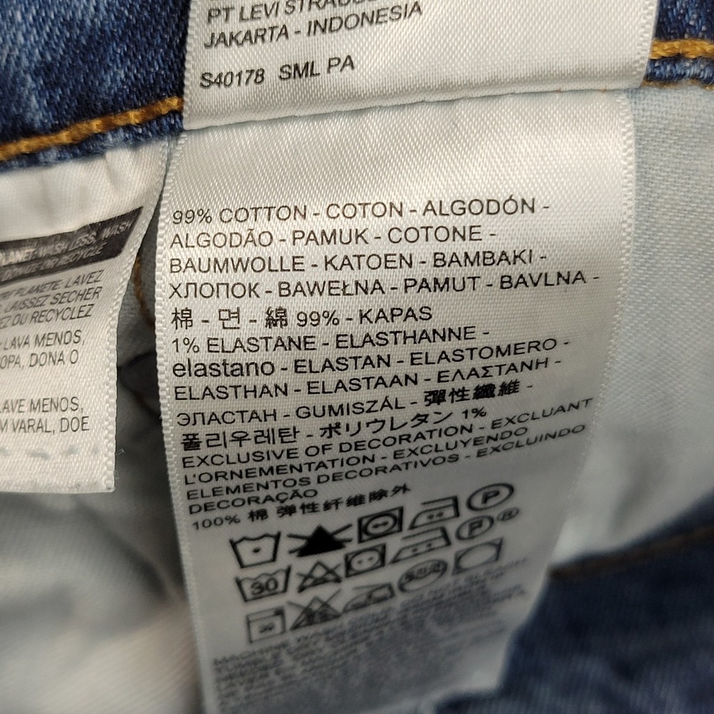 Levis 505 Jeans Mens 36x32 Blue Denim Boho Streetwear Grunge Festival Red Tab - Picture 14 of 14